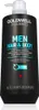 A black bottle of Goldwell Dualsenses Men Hair & Body Shampoo with teal and white text. Produktbild-Vorschau