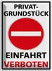vianmo Blechschild 40x30 cm Privat Einfahrt verboten Produktbild-Vorschau 1