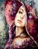 Malen nach Zahlen "Dame" 40x50cm mit Rahmen und Staffelei - Produktbild-Vorschau 2