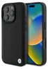 Hülle iPhone 16 Pro BMW Echtleder schwarz Logo Metall Produktbild-Vorschau 1