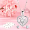 Ewige Rose mit Silberkette, Herzform, rot, 8,8 cm, Geschenk Voir les images du produit