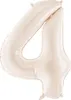 Samtiger Folienballon Zahl 4 in Beige 86cm Produktbild-Vorschau 1