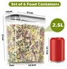 6er-Set luftdichte Vorratsbehälter 2,5 L, Kunststoff, BPA-frei Anteprima dell’immagine prodotto
