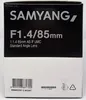 Samyang 85mm F1.4 AS IF UMC, 9/7, Sony E Podgląd zdjęcia produktu 5