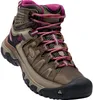A single brown and pink hiking boot. Voir les images du produit