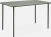 A green metal garden table with four legs is shown against a white background. Produktbild-Vorschau