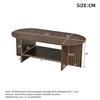 Table basse ovale Merax avec motif rainuré, table d'appoint Voir les images du produit 6