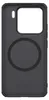 A black phone case with a circular cutout for a camera module and a magnetic ring. Produktbild-Vorschau