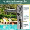 Yaheetech Prostokątny parasol ogrodowy Ø 227 cm, parasol Podgląd zdjęcia produktu 5