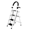 A white step ladder with black steps and handle is shown against a white background. Voir les images du produit