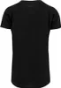 A plain black t-shirt shown from the back. Produktbild-Vorschau