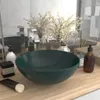 vidaXL Lavabo in Vetroceramica verde scuro rotondo Anteprima dell’immagine prodotto 7
