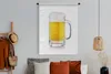 MuchoWow® Wandteppich Wandbehang Krug mit Bier auf weißem Produktbild-Vorschau 4
