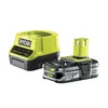 A Ryobi battery charger and a Ryobi 18V 2.5Ah lithium-ion battery are shown against a white background. Anteprima dell’immagine prodotto