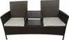 vidaXL Gartensofa 2-Sitzer mit Teetisch Poly Rattan Braun - Produktbild-Vorschau 3