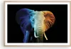 Gerahmtes Poster - Rahmen in heller Eiche - Bunt Elefant Produktbild-Vorschau 1