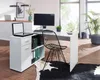 WOHNLING Eckschreibtisch mit Regal Weiß 120 x 75,5 x 106,5 Produktbild-Vorschau 2