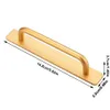 A golden handle with dimensions shown. Podgląd zdjęcia produktu