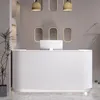 A modern reception desk in a clean, minimalist setting. Produktbild-Vorschau