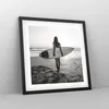 Gerahmtes Poster - Schwarzer Rahmen - Frau Strand Surfen - Produktbild-Vorschau 8
