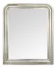 A studio shot of a silver-framed mirror against a white background. Voir les images du produit