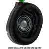 A close-up, cutaway view of a gaming headset's speaker, highlighting its internal components and featuring text describing its quality. Anteprima dell’immagine prodotto