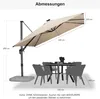 PURPLE LEAF Ampelschirm 300 x 300 cm Sonnenschirm mit LED Produktbild-Vorschau 2