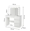Schminktisch mit Spiegel und LED-Beleuchtung – 12x LED – Produktbild-Vorschau 5