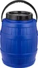 A blue plastic barrel container with a black lid and handle, shown against a white background. Produktbild-Vorschau