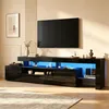 Merax TV-Schrank mit LED, Hochglanz Lowboard mit 3 Schränke Produktbild-Vorschau 1