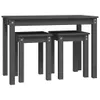 The Living Store Satztische 3 Stk. Grau Massivholz Kiefer Produktbild-Vorschau 6