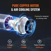 Diagram of a pure copper motor and air cooling system with descriptive text and icons. Produktbild-Vorschau