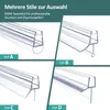 Four different types of shower door seals are displayed in a collage format, with labels indicating 'TYP A', 'TYP B', 'TYP C', and 'TYP D'. Anteprima dell’immagine prodotto