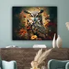 MuchoWow® - Leinwandbilder - Eule - Vogel - Blumen - Produktbild-Vorschau 4