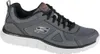 A side view of a single gray Skechers athletic shoe. Produktbild-Vorschau