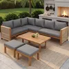 Flieks Gartenmöbel-Set 6-tlg., Gartensofa mit Hocker und Produktbild-Vorschau 2