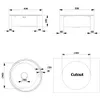 Technical drawing and dimensions of a sink. Anteprima dell’immagine prodotto