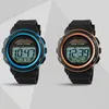 Two digital watches are displayed side-by-side against a light gray background. Produktbild-Vorschau