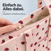 Cord Schultertasche mit Erdbeermuster – Tote Bag mit Produktbild-Vorschau 4