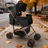 Klappbar Hundewagen 2 in 1 Hundebuggy Bis 20kg,Pet Stroller Produktbild-Vorschau 4