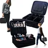 A collage of images showing a woman holding a makeup case, an open makeup case with brushes, and another woman walking with a makeup case. Náhľad obrázku produktu