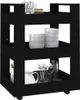 vidaXL Wózek kuchenny czarny 60x45x80 cm materiał Podgląd zdjęcia produktu 4