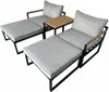 Two outdoor lounge chairs with ottomans and a small table between them, set against a white background. Produktbild-Vorschau