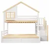 Etagenbett 90x200 & 140x200 cm Massivholz, Hausbett mit Produktbild-Vorschau 14