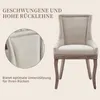 Esszimmerstuhl 2er-Set Küchenstuhl Chenillebezug, Holzfüße Produktbild-Vorschau 4