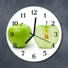 Glasuhr Wanduhr Küchenuhr Echt-Glas 30fi cm Apfel  grün Produktbild-Vorschau 2