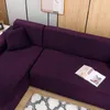 (Fialový) Potah na pohovku ve tvaru L, 2-dílný plyšový Náhled obrázku produktu 6