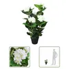 The Living Store Künstliche Hortensie mit Topf 60 cm Weiß Produktbild-Vorschau 4