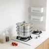 Garnek do gotowania na parze – 3-poziomowy garnek ze stali Podgląd zdjęcia produktu 5