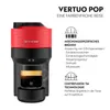 A Nespresso Vertuo Pop coffee machine with text describing its features. Anteprima dell’immagine prodotto